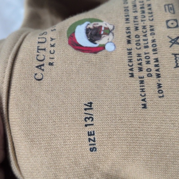 Cactus Boy Tan Hey Santa ! Long Sleeve Sweatshirt..Size 11/12 - Picture 6 of 6